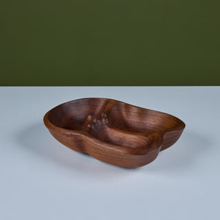 Hand Carved Divided Wood Bowl