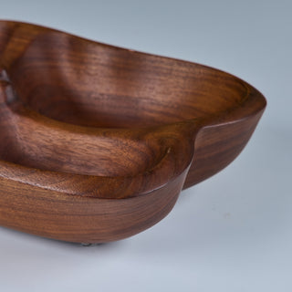 Hand Carved Divided Wood Bowl