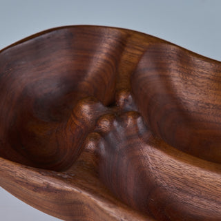 Hand Carved Divided Wood Bowl