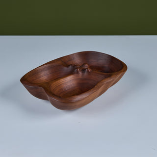 Hand Carved Divided Wood Bowl