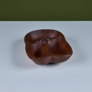 Hand Carved Divided Wood Bowl
