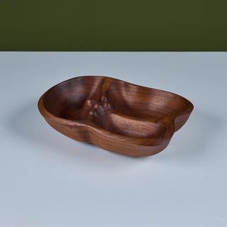 Hand Carved Divided Wood Bowl