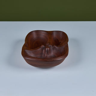 Hand Carved Divided Wood Bowl