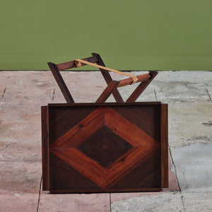 Don Shoemaker for Señal Geometric Marquetry Tray with Stand