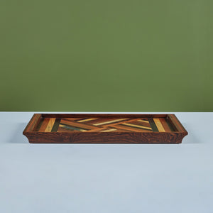 Don Shoemaker Geometric Marquetry Decorative Tray for Señal