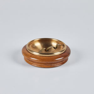 Round Walnut with Brass Insert