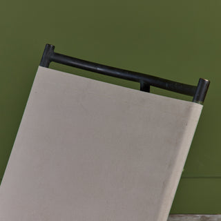 Early Walter Lamb Bronze & Canvas Patio Chaise Lounge