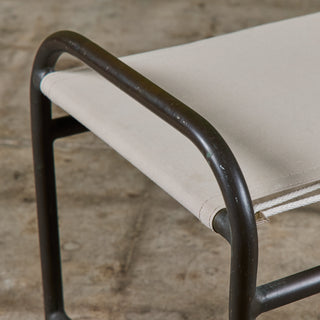 Early Walter Lamb Bronze & Canvas Ottoman