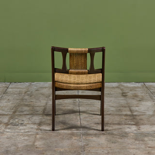 Edmond J. Spence Style Grass Seat Woven Side Chair