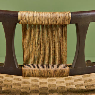 Edmond J. Spence Style Grass Seat Woven Side Chair