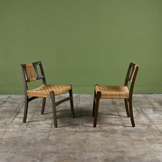 Edmond J. Spence Style Grass Seat Woven Side Chair