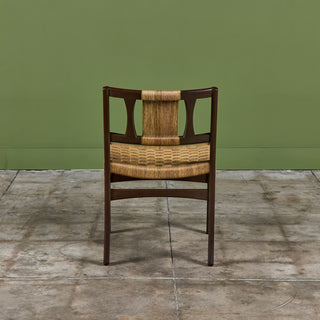 Edmond J. Spence Style Grass Seat Woven Side Chair