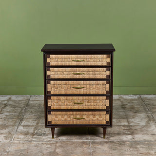 Edmond J. Spence Style Woven Front Highboy Dresser
