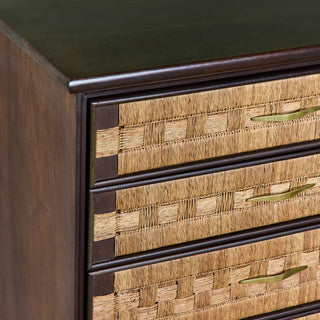 Edmond J. Spence Style Woven Front Highboy Dresser