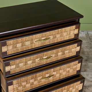 Edmond J. Spence Style Woven Front Highboy Dresser