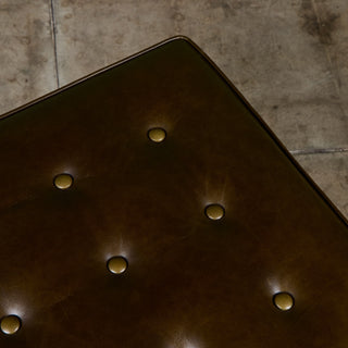 Edward Wormley Green Leather Ottoman for Dunbar