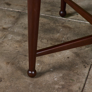 Edward Wormley Green Leather Ottoman for Dunbar