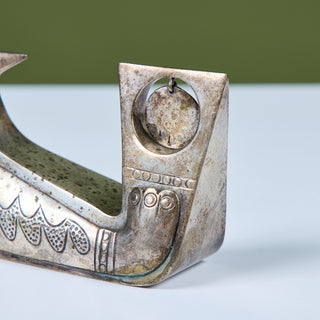 Silver and Turquoise Bird Sculpture by Joaquin Taller Tinta