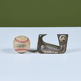 Silver and Turquoise Bird Sculpture by Joaquin Taller Tinta