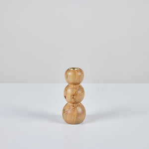 Hand Turned Spalted Birch Bubble Candlestick Holder by Evan Segota