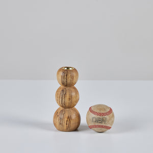 Hand Turned Spalted Birch Bubble Candlestick Holder by Evan Segota