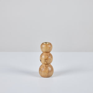 Hand Turned Spalted Birch Bubble Candlestick Holder by Evan Segota