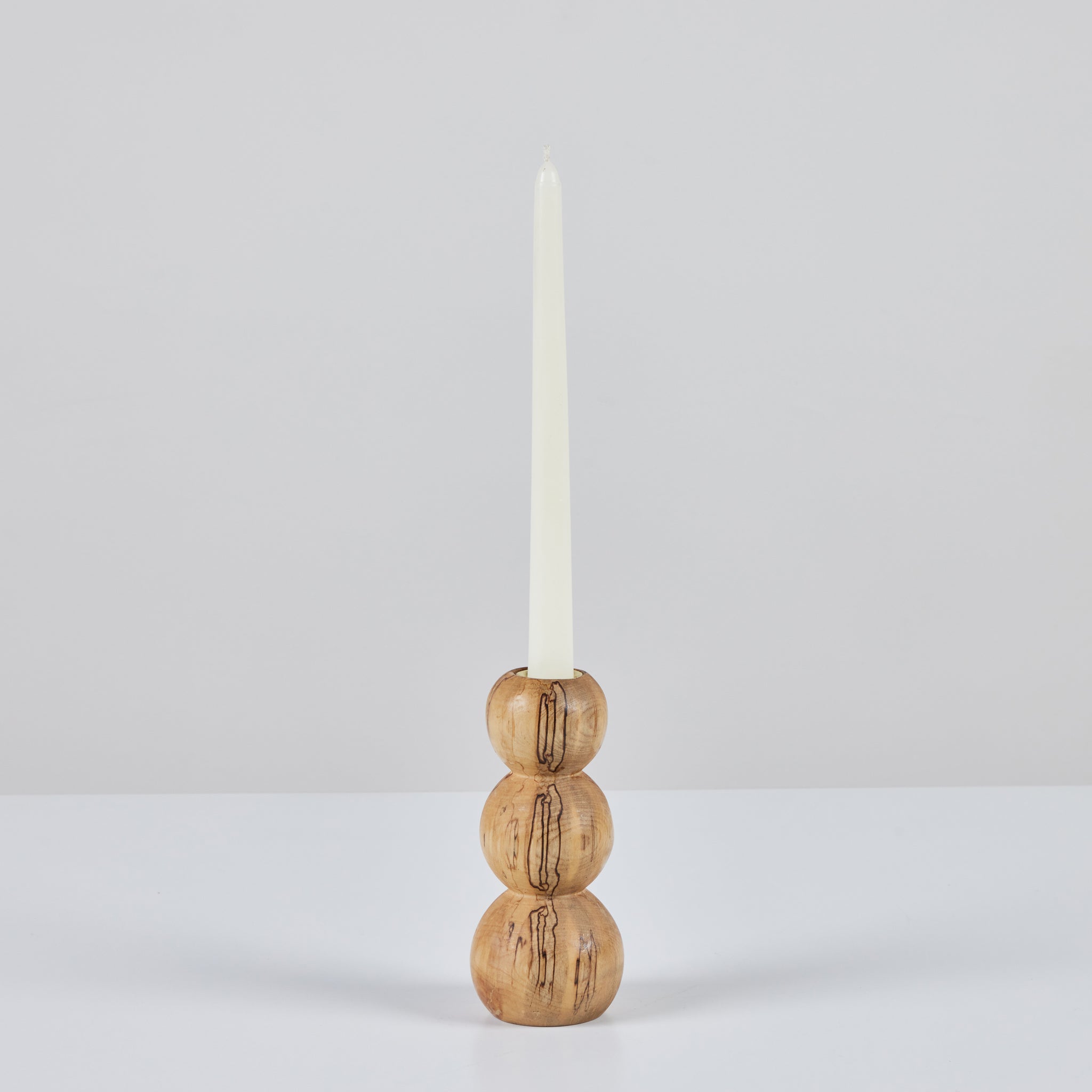 Hand Turned Spalted Birch Bubble Candlestick Holder by Evan Segota