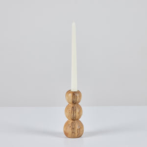 Hand Turned Spalted Birch Bubble Candlestick Holder by Evan Segota