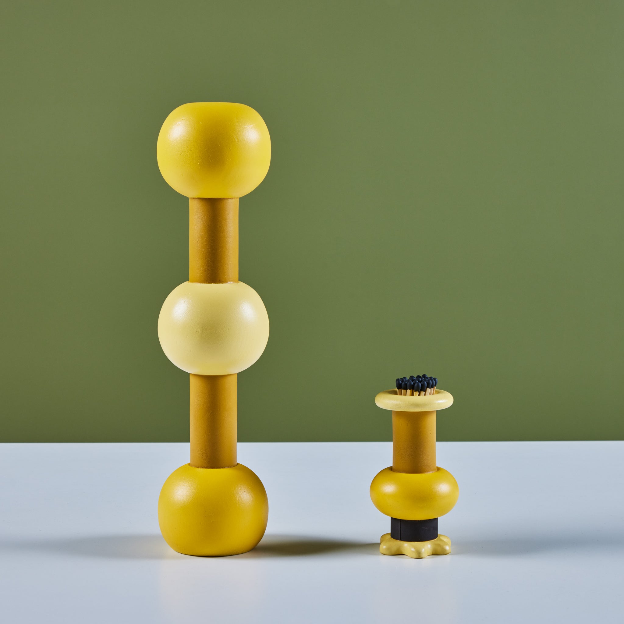 Beady Candle Stick and Match Holder Set by Evan Segota