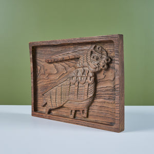 Evelyn Ackerman Bird Wood Carved Panel