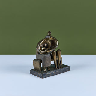 Family Group Cast Bronze Sculpture in the Style of Henry Moore