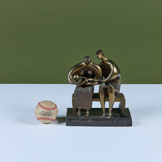 Family Group Cast Bronze Sculpture in the Style of Henry Moore