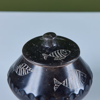 Hand-Carved Soapstone Lidded Vessel