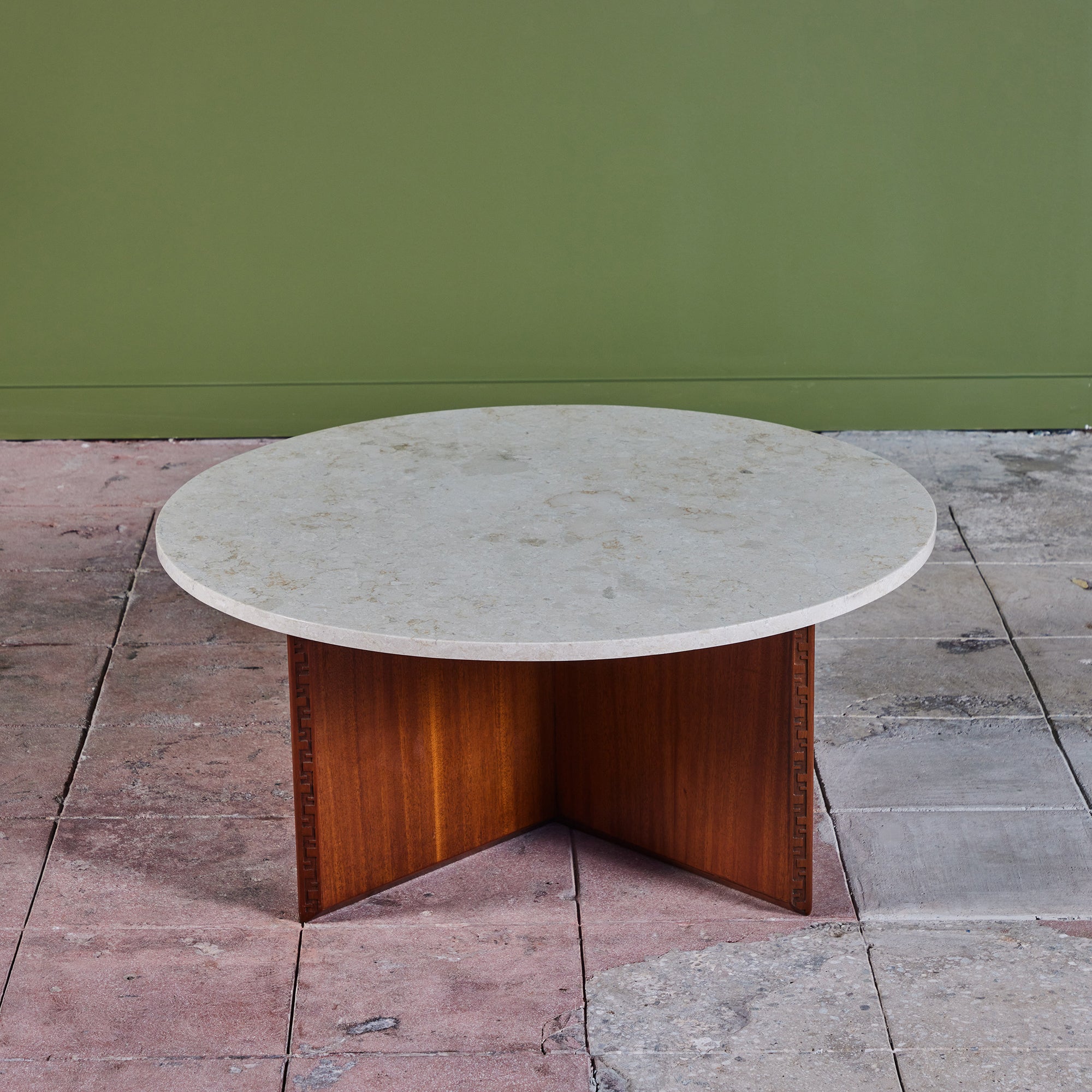 Frank Lloyd Wright Marble Top “Taliesin” Coffee Table for Heritage-Henredon
