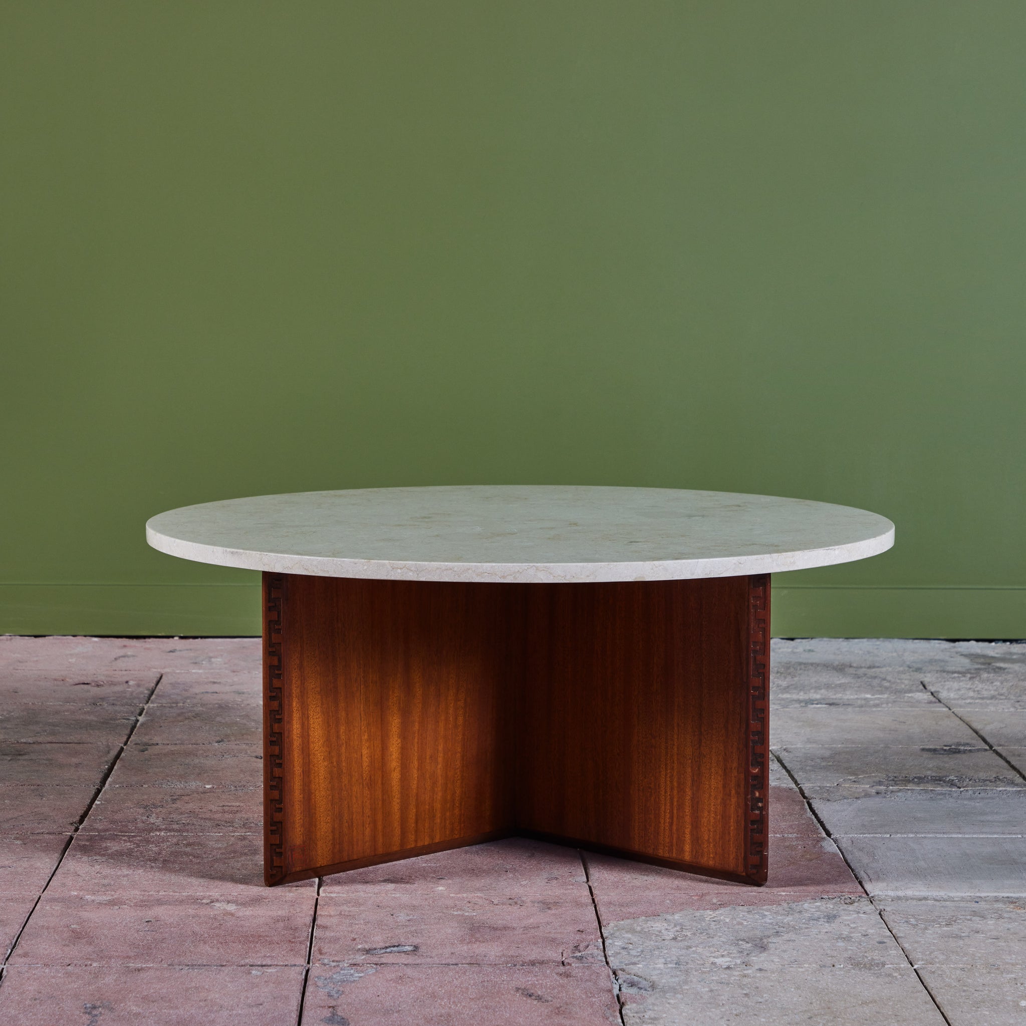 Frank Lloyd Wright Marble Top “Taliesin” Coffee Table for Heritage-Henredon