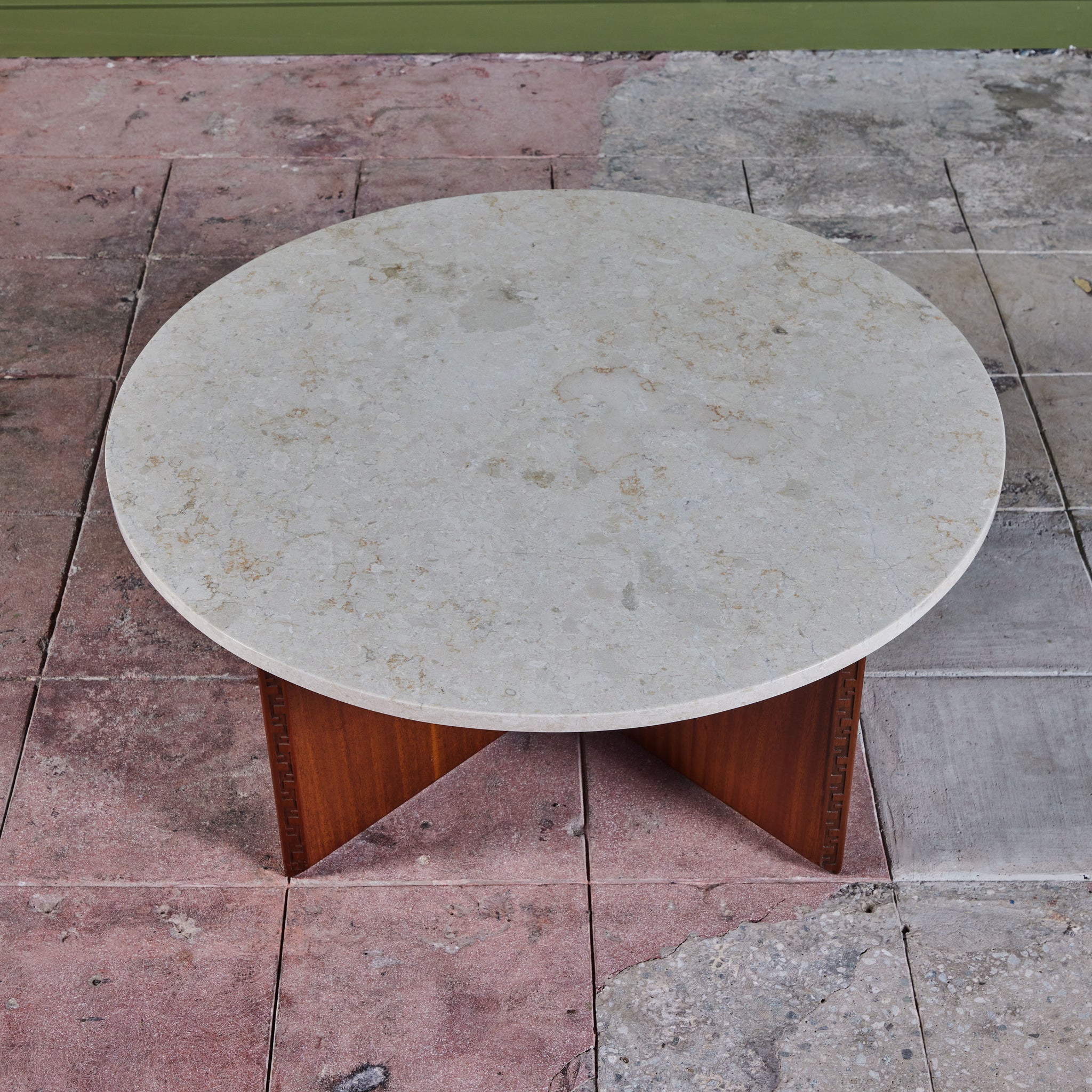 Frank Lloyd Wright Marble Top “Taliesin” Coffee Table for Heritage-Henredon