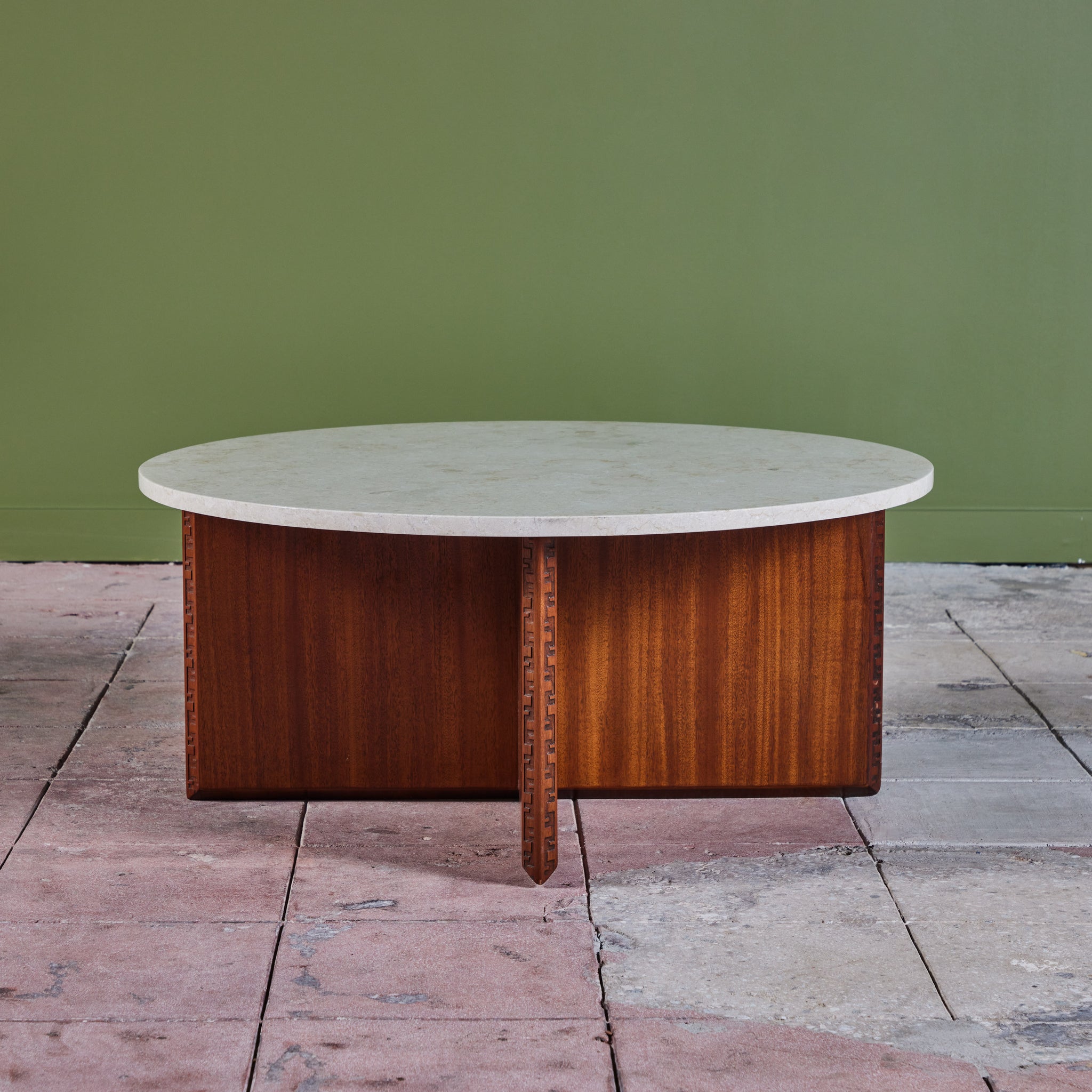 Frank Lloyd Wright Marble Top “Taliesin” Coffee Table for Heritage-Henredon