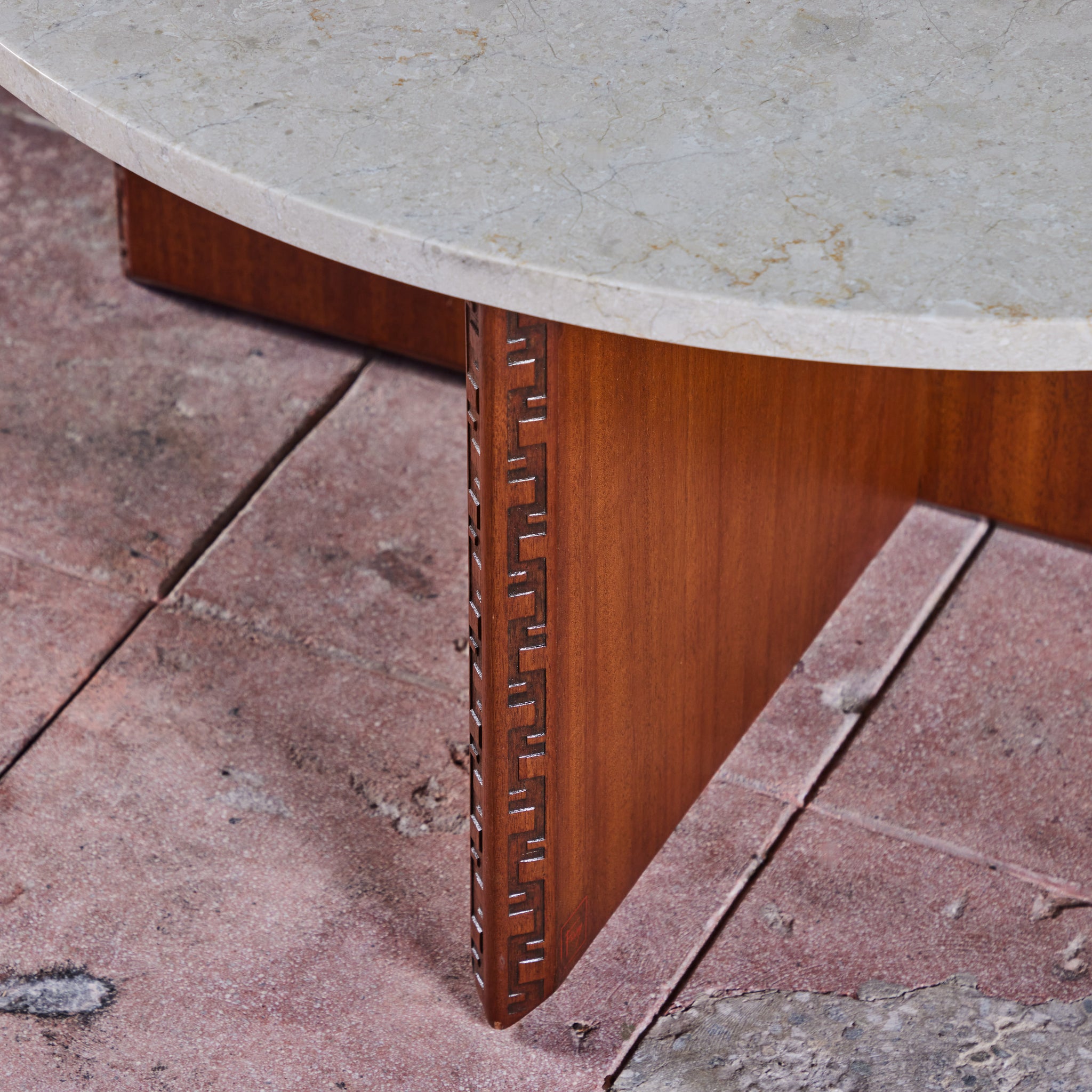 Frank Lloyd Wright Marble Top “Taliesin” Coffee Table for Heritage-Henredon