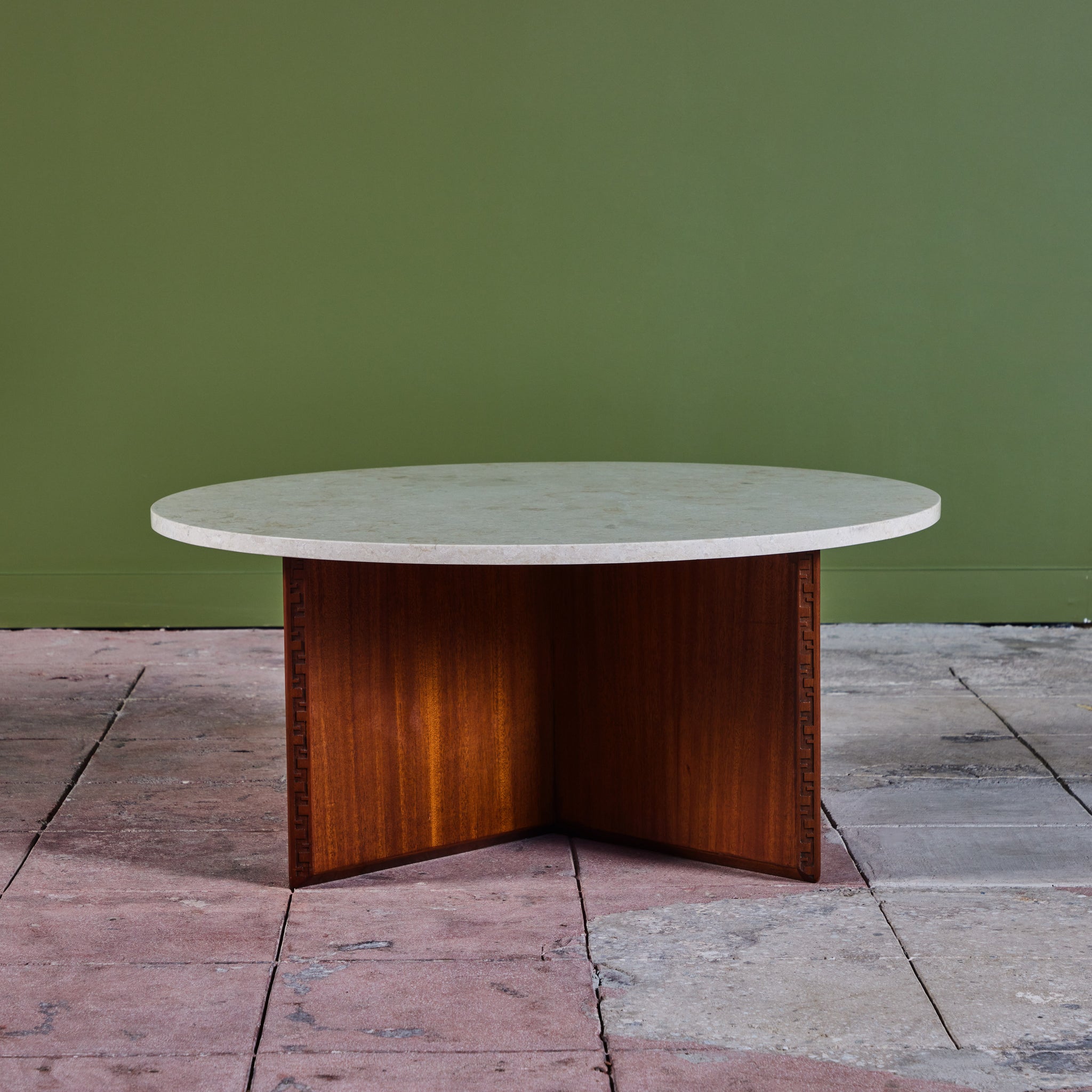 Frank Lloyd Wright Marble Top “Taliesin” Coffee Table for Heritage-Henredon