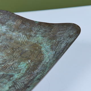 Brutalist Patinated Bronze Footed Bowl