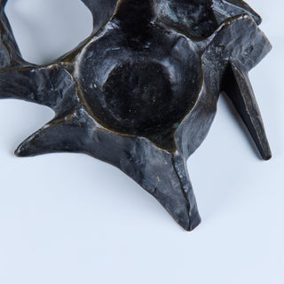 Gene Summers Bronze Brutalist Perched Bird Candle Holder