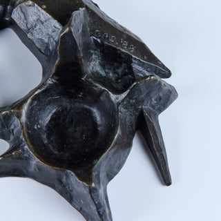 Gene Summers Bronze Brutalist Perched Bird Candle Holder
