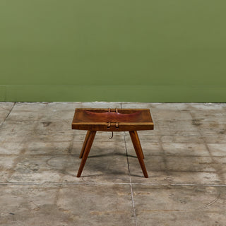 George Nakashima Studio Leather Stool