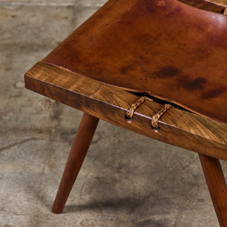 George Nakashima Studio Leather Stool