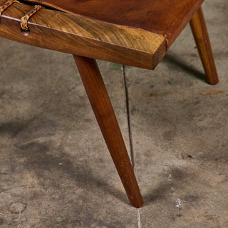 George Nakashima Studio Leather Stool