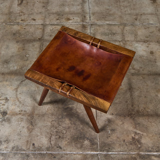 George Nakashima Studio Leather Stool