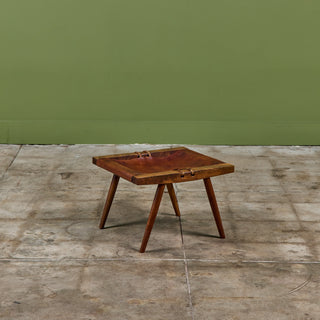 George Nakashima Studio Leather Stool