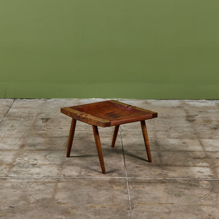 George Nakashima Studio Leather Stool