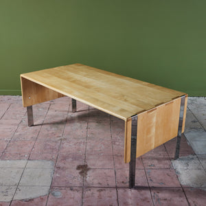 Gerald McCabe Maple and Chrome Desk/Table