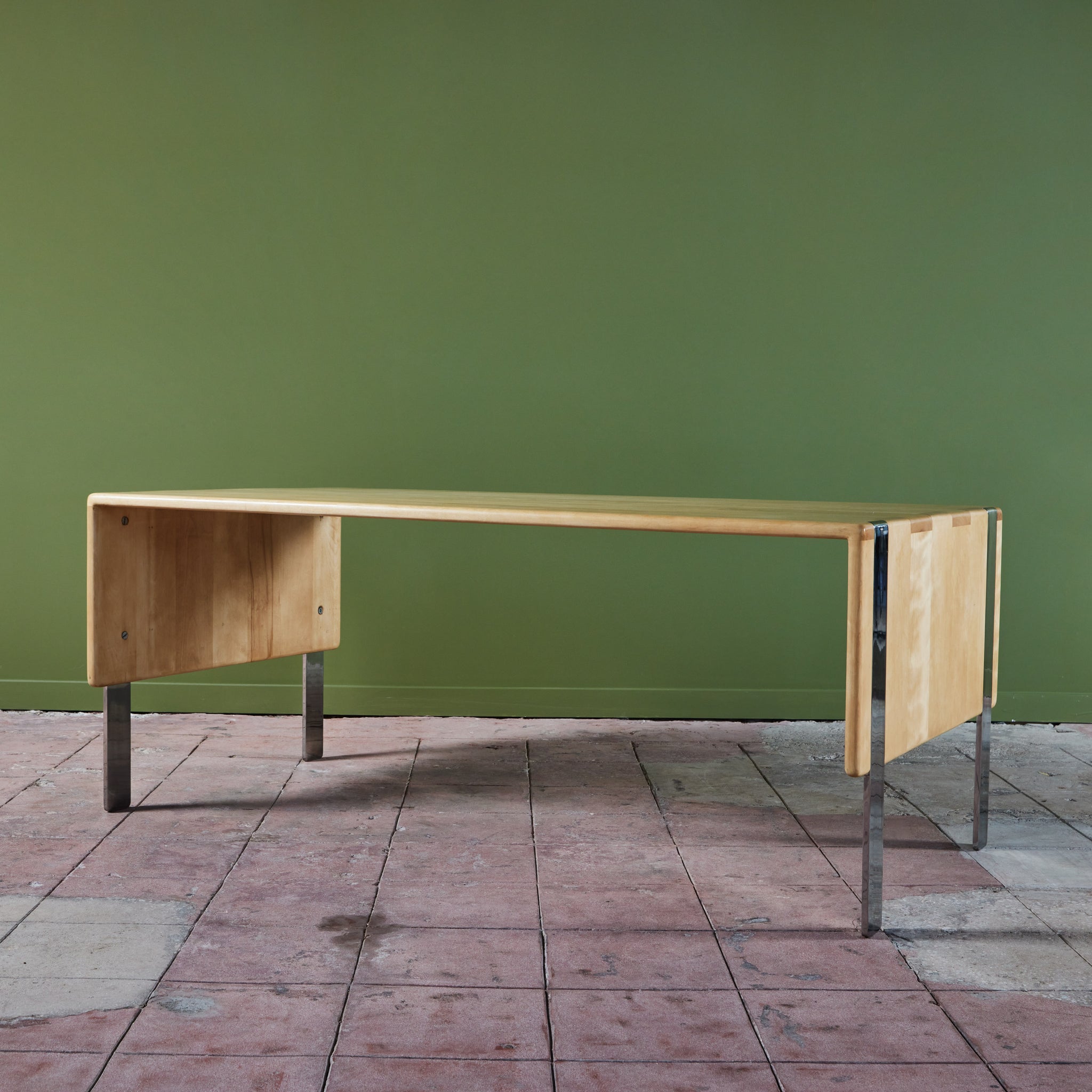 Gerald McCabe Maple and Chrome Desk/Table